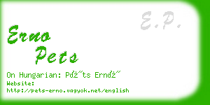 erno pets business card